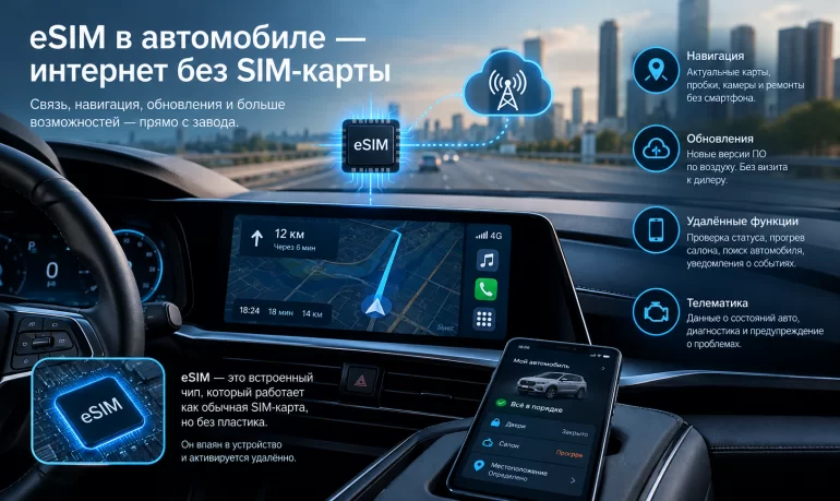 ESIM в автомобиле: зачем машине собственная sim-карта