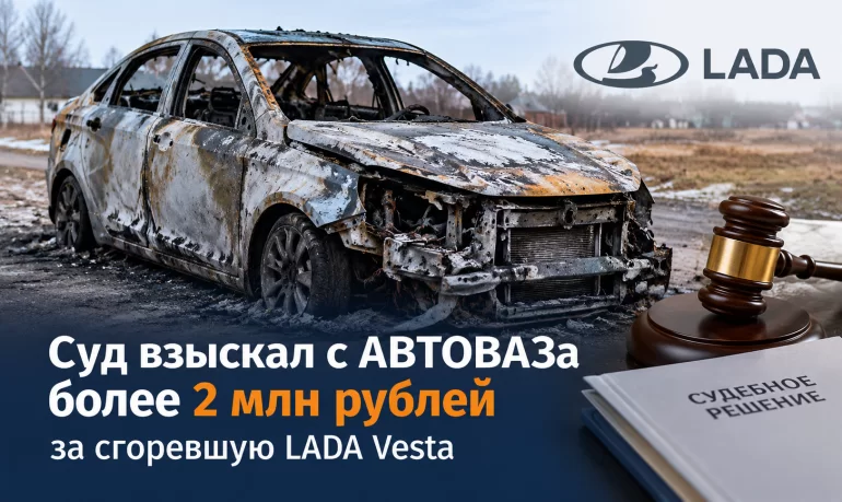 Гарантия истекла, но суд взыскал с АВТОВАЗа 2 млн.р. за сгоревшую Lada Vesta